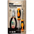 Hardware Chrome Plated Pliers & Screwdrivers Power Tool PVC Handle Hand Tools Set